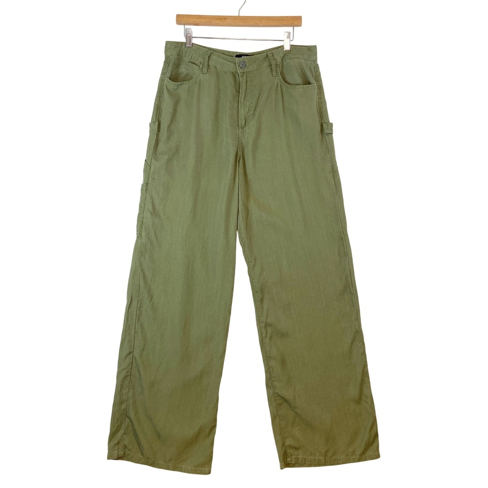 Kut From The Kloth Cargo‎ Utility Pants High Rise Wide Leg Womens 12 Olive Green